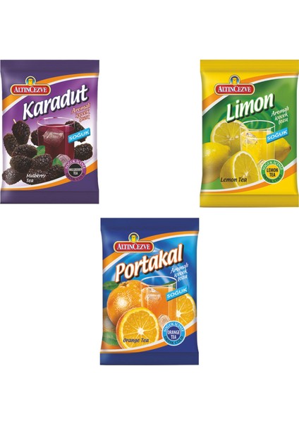 Karadut-Limon-Portakal Toz Içecek Soğuk - 450 gr - 3lü Paket
