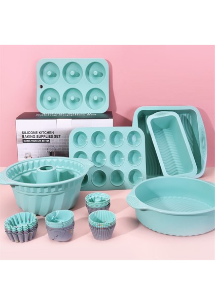 Silikon Kek Pişirme Tepsileri ve Pişirme Kalıpları Silikon Muffin Kapları Kek Pişirme Kitleri Gri (Yurt Dışından) fiyatları