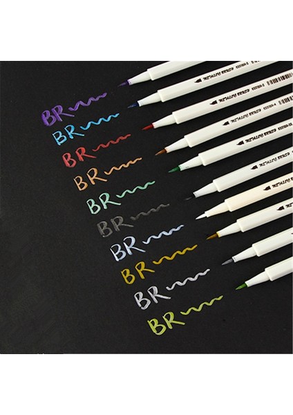 Br3 Stili Lüks 0 Metalik Renk Fırça Kalem Sanat Marker Kalem Çizim Kalemleri Öğrenci Okul Ofis Malzemeleri Için (Yurt Dışından) modelleri