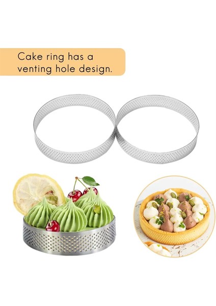 Paket 20 cm 10 Adet Delikli Dairesel Tart Halkaları Paslanmaz Çelik Meyveli Turta Kiş Kek Mus Kalıbı Mutfak Pişirme Kalıbı (Yurt Dışından) fırsatları