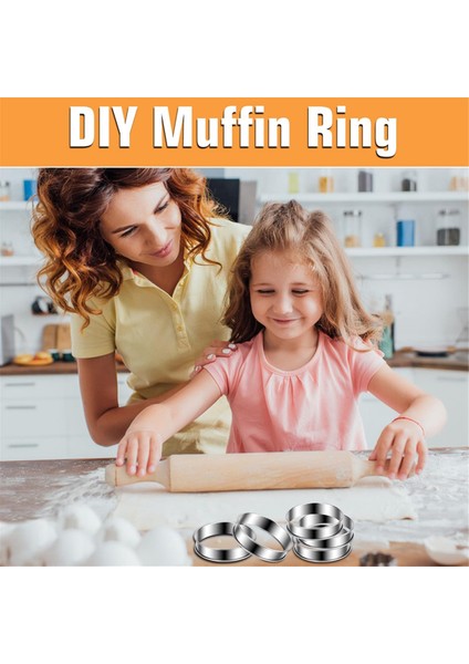 10 Adet Premium Ingiliz Muffin Halkaları Seti-4 Inç Çift Rulo Paslanmaz Çelik Kalıp Tart ve Çörek Pişirmek Için (Yurt Dışından)