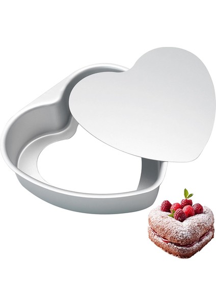 8 Inç Kalp Şeklinde Kek Kalıbı, Alüminyum Kalp Kek Kalıbı, Kek Yapımı Için Yapışmaz Yaylı Kalıplı Pişirme Tepsisi Kalıbı (Yurt Dışından)