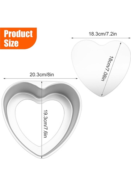 8 Inç Kalp Şeklinde Kek Kalıbı, Alüminyum Kalp Kek Kalıbı, Kek Yapımı Için Yapışmaz Yaylı Kalıplı Pişirme Tepsisi Kalıbı (Yurt Dışından) modelleri