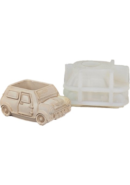 3D Araba Sukulent Bitki Saksı Reçine Silikon Kalıp Sevimli Karikatür Araba Saklama Kutusu Mum Bardak Beton Alçı Kalıp (Yurt Dışından)