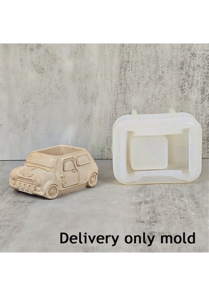 3D Araba Sukulent Bitki Saksı Reçine Silikon Kalıp Sevimli Karikatür Araba Saklama Kutusu Mum Bardak Beton Alçı Kalıp (Yurt Dışından)