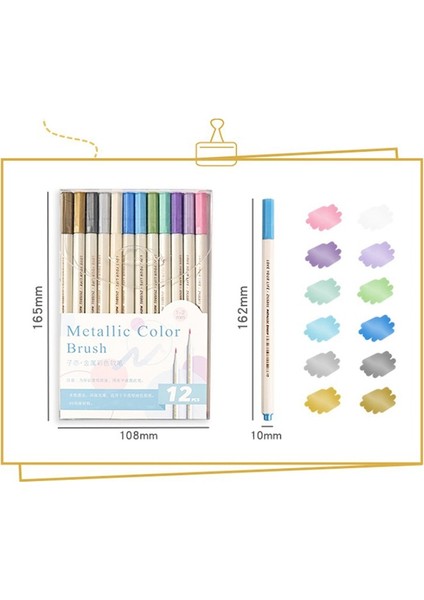 A13 Stili Metal Işaretleyici Scrapbooking Craft Maker Fırça Yuvarlak Uçlu Sanat Kalem Ofis Malzemeleri Çizim Kırtasiye Renkli Boyama Kalemler (Yurt Dışından) fırsatları