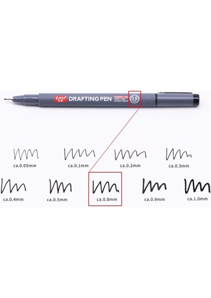 0,8 mm Stili Gment Liner Pigma Micron Ink Marker Kalem Farklı Uçlu Siyah Fineliner Eskiz Kalemleri (Yurt Dışından)