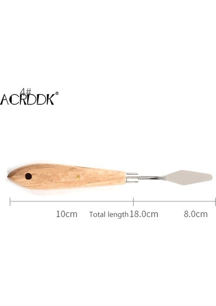No.4 Tarzı Palet Bıçağı Boyama Paslanmaz Çelik Spatula Palet Bıçağı Yağlı Boya Metal Bıçaklar Ahşap Saplı Fl (Yurt Dışından)