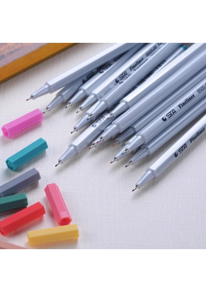 NO.201 Stili Renkli Fineliner Kalem Çeşitli Renkler Mikron Iğne Ucu Öğrenciler Için Renkli Mürekkep Kalem Pigment Malzemeleri (Yurt Dışından)