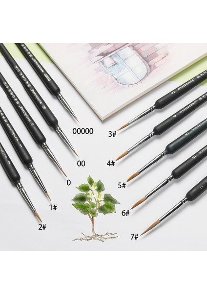 10 Adet Set Stili Gelincik Saç Ahşap Saplı Suluboya Boya Fırçası Kalem Guaj Için Minyatür Kanca Hattı Kalem Yağlı Akrilik Boyama Sanat Boya Fırçaları (Yurt Dışından)