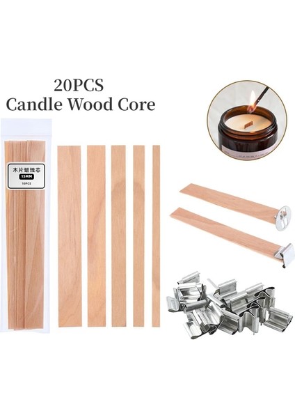 13X130MM Tarzı Ahşap Mum Fitili Tabanı ile Dıy Dumansız Mum Fitili Çekirdek Parafin Mum Kavanoz Yapımı Kiti Mum Yapımı Malzemeleri (Yurt Dışından) fırsatları