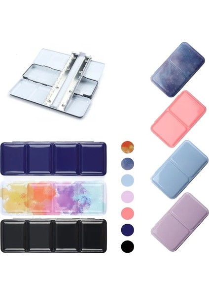 Trompet Boyalı Sonbahar Tarzı Yeni Çok Renkli Katlanabilir Suluboya Boya Alt Ambalaj Demir Kutusu Palet Sanat Malzemeleri ile Üç Kat Taşınabilir Boyama Araçları (Yurt Dışından) fiyatları