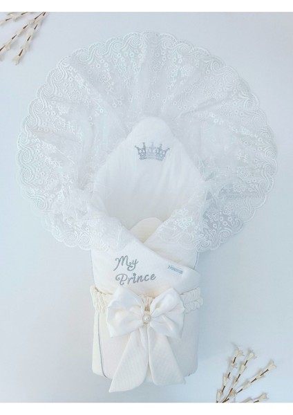 Ekru Erkek Bebek Battaniyesi Dantelli Kundak Hastane Çıkışı Yenidoğan Doğal Pamuktan Hediyelik fiyatları