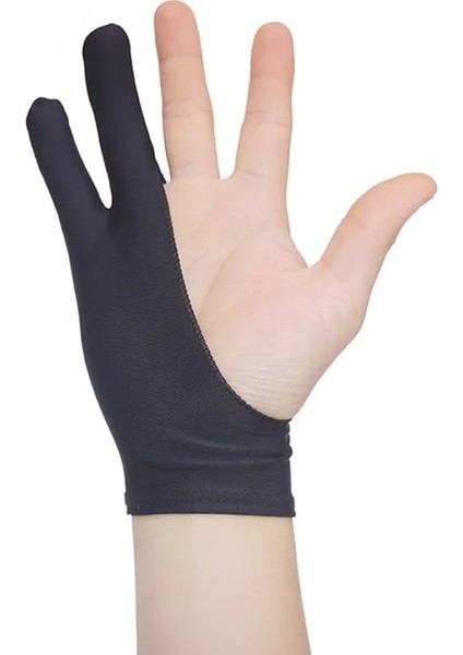 Siyah Stil M Beden 2 Parmak Çizim Eldiveni Kirlenme Önleyici Sanatçı Herhangi Bir Graainting Yazma Sağ ve Sol El Için Dijital Ablet (Yurt Dışından)