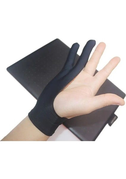Siyah Stil M Beden 2 Parmak Çizim Eldiveni Kirlenme Önleyici Sanatçı Herhangi Bir Graainting Yazma Sağ ve Sol El Için Dijital Ablet (Yurt Dışından) modelleri