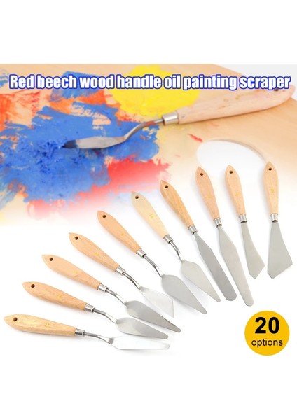 No.20 Tarzı Palet Bıçağı Boyama Paslanmaz Çelik Spatula Palet Bıçağı Yağlı Boya Metal Bıçaklar Ahşap Saplı (Yurt Dışından) fiyatları