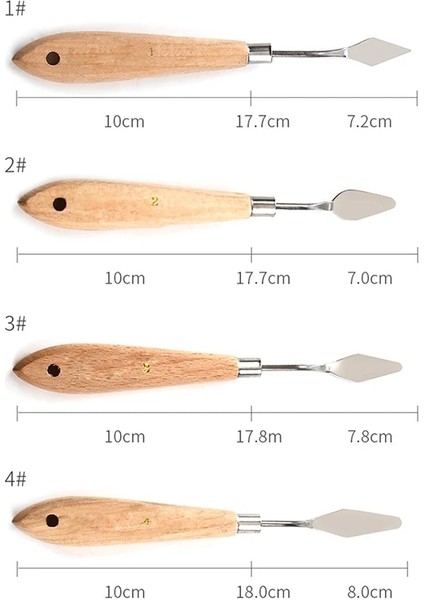 No.20 Tarzı Palet Bıçağı Boyama Paslanmaz Çelik Spatula Palet Bıçağı Yağlı Boya Metal Bıçaklar Ahşap Saplı (Yurt Dışından) modelleri