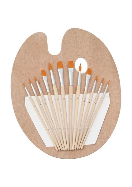6 Fırça Palet Stili Ahşap Minimalist Palet Öğrenci Oval Yağlıboya Guaj Fırça Seti Boyama Boya Paleti Boya Tepsisi Sanat Malzemeleri (Yurt Dışından) fiyatları