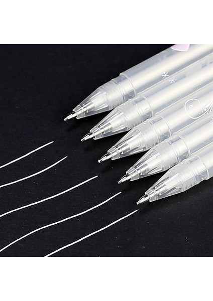 Beyaz 0,5 mm 5 Adet Stil Reative Beyaz Mürekkep Jel Kalem Vurgulama Işaretleyici Kalem Öğrenci Kırtasiye Için Ince Ipucu Çizim Sanat Yazma Okul Malzemeleri (Yurt Dışından) modelleri