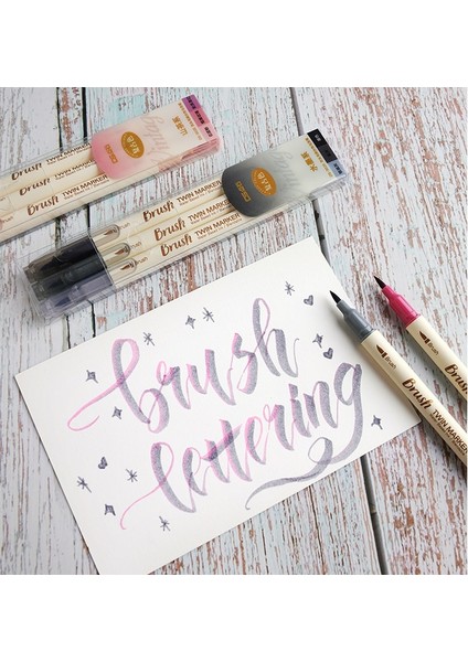 Mor Set Stili 3 Adet Retro Renk Ikiz Marker Kalem Seti Fırça Çizim Ince Astar Su Bazlı Mürekkep Bükülebilir Suluboya Sanat Resim Okulu A6133 (Yurt Dışından)