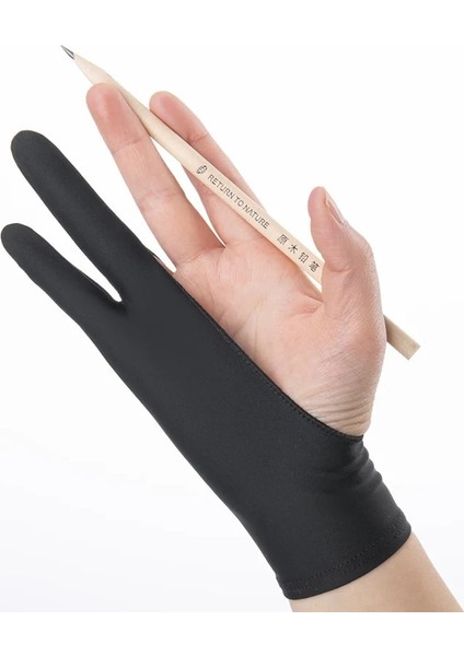 Siyah 3 Tarzı M Beden Herhangi Bir Gra Çizim Tablosu Için Sanatçı Çizim Eldiveni Sağ ve Sol El Çizim Eldivenleri Için 2 Parmak Kirlenme Önleyici (Yurt Dışından)