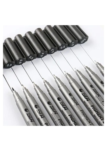 D Stili Lot Pigment Liner Mürekkep Işaretleme Kalemi Farklı Uç Siyah Fineliner Eskiz Fırçası Kalem Kalemler (Yurt Dışından) fiyatları