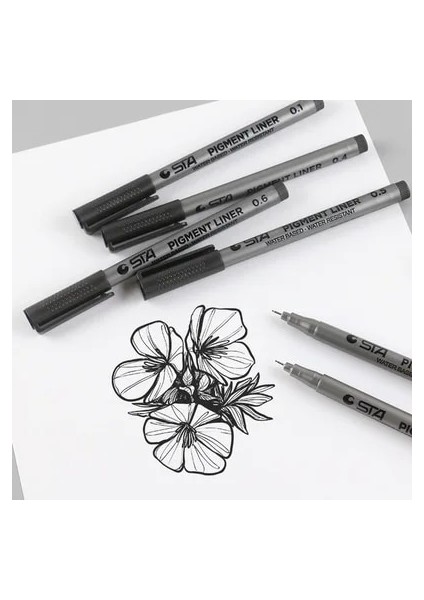 D Stili Lot Pigment Liner Mürekkep Işaretleme Kalemi Farklı Uç Siyah Fineliner Eskiz Fırçası Kalem Kalemler (Yurt Dışından) fırsatları
