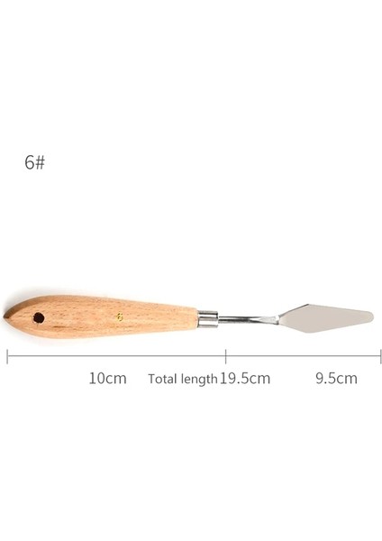 No.6 Tarzı Palet Bıçağı Boyama Paslanmaz Çelik Spatula Palet Bıçağı Yağlı Boya Metal Bıçaklar Ahşap Saplı DJA88 (Yurt Dışından)