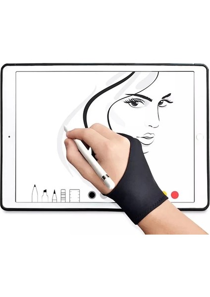 C-1pc Tarzı M Beden Siyah 2 Parmak Kirlenme Önleyici Eldiven Sanatçı Çizim Eldiveni Herhangi Bir Gra Çizim Masası Hem Sağ Hem De Sol El Çizim Eldiven Için (Yurt Dışından) indirimleri