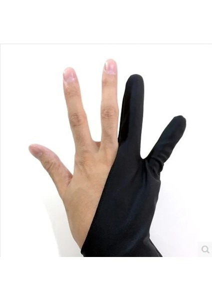 Siyah Eldiven Stili Siyah 2 Parmak Kirlenme Önleyici Eldiven, Hem Sağ Hem De Sol El Için Sanatçı Herhangi Bir Gra Çizim Tableti Için Çizim (Yurt Dışından)