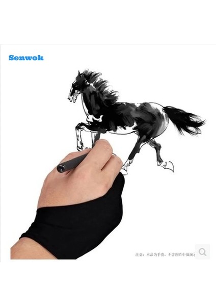 Siyah Eldiven Stili Siyah 2 Parmak Kirlenme Önleyici Eldiven, Hem Sağ Hem De Sol El Için Sanatçı Herhangi Bir Gra Çizim Tableti Için Çizim (Yurt Dışından) fiyatları