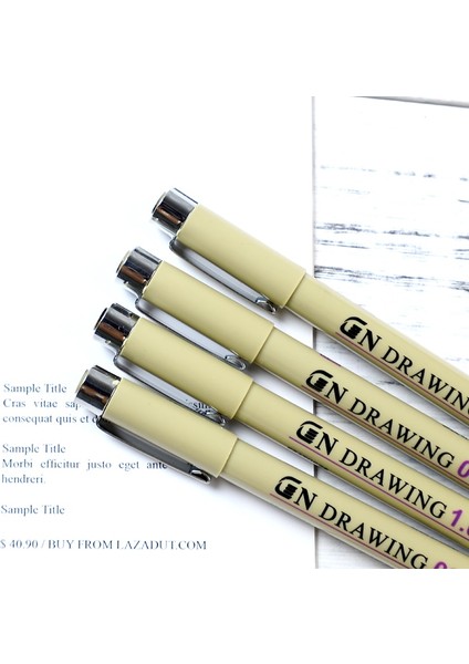 7 Adet Set Stili Gment Liner Pigma Micron Ink Marker Kalem Br Farklı Uçlu Siyah Fineliner Eskiz Kalemi (Yurt Dışından)