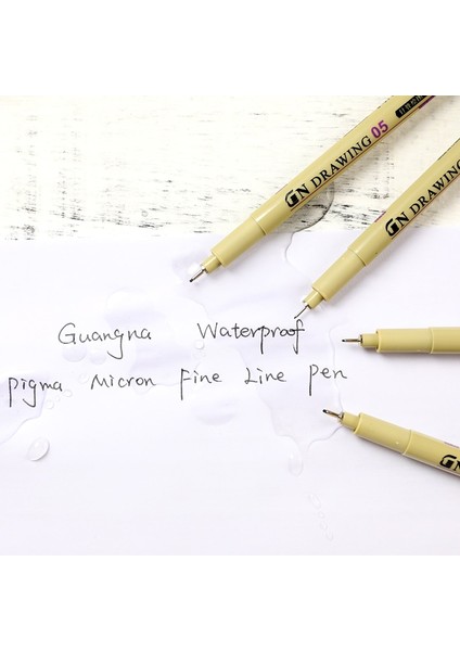 7 Adet Set Stili Gment Liner Pigma Micron Ink Marker Kalem Br Farklı Uçlu Siyah Fineliner Eskiz Kalemi (Yurt Dışından)