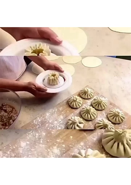 Çiçek Şeklinde Çörek ve Köfte Makinesi Çiçek Şeklinde Buharda Pişmiş Çörek Basit Ev Yapımı Kalıp Beyaz (Yurt Dışından)