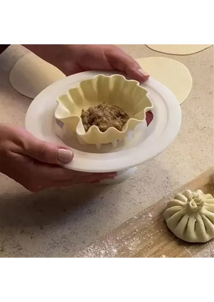 Çiçek Şeklinde Çörek ve Köfte Makinesi Çiçek Şeklinde Buharda Pişmiş Çörek Basit Ev Yapımı Kalıp Beyaz (Yurt Dışından)