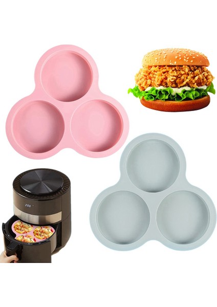 Tekrar Kullanılabilir Silikon Kalıp Hava Fritözü Yumurta Tavası Kekler Tatlılar Fırın Ürünleri Araçlar Pembe (Yurt Dışından)