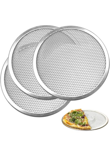 3 Adet Pizza Ekranı 12 Inç Restoran Sınıfı Pizza Rafı Kusursuz Kenarlı Yuvarlak Pizza Pişirme Tepsisi Pişirme Aleti (Yurt Dışından) fiyatları