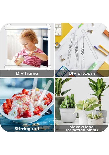 30 Adet Popsicle Çubukları 4.5 Inç Akrilik Cakesicle Çubukları Yeniden Kullanılabilir Buz Popsicle Çubukları Plastik Popsicle Çubukları (Şeffaf) (Yurt Dışından)