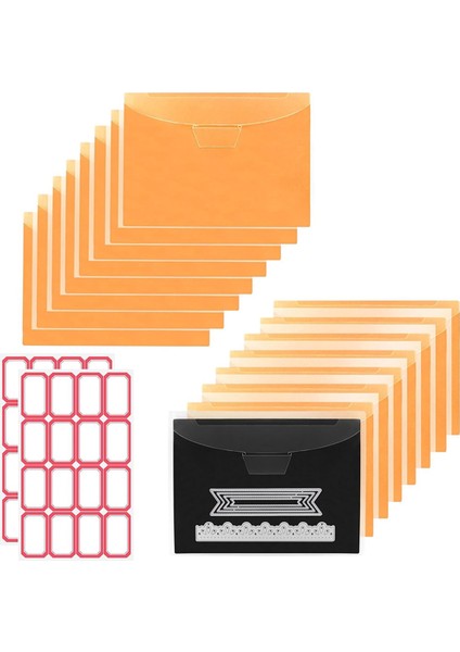 16 Adet Damga ve Kalıp Saklama Çantası ve Manyetik Sayfa - Kesme, Scrapbooking, El Sanatları Kalıplarını Saklama Için Kalıp Saklama Seti - Turuncu (Yurt Dışından)