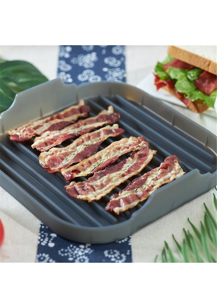 Silikon Mikrodalga Pastırma Tepsisi Mikrodalga Pastırma Makinesi Gıda Sınıfı Silikon Mikrodalga Pastırma Tavası Gri (Yurt Dışından) fiyatları