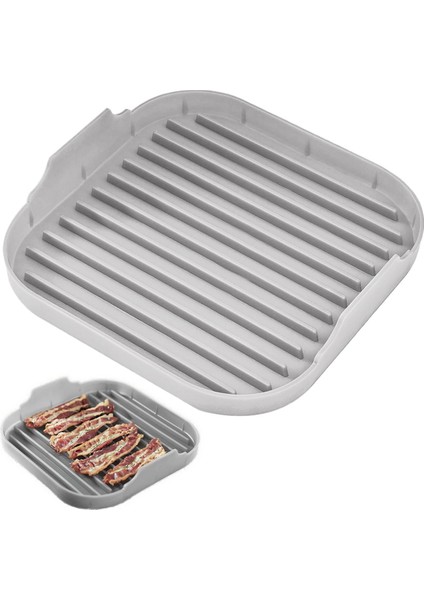 Silikon Mikrodalga Pastırma Tepsisi Mikrodalga Pastırma Makinesi Gıda Sınıfı Silikon Mikrodalga Pastırma Tavası Gri (Yurt Dışından) fırsatları