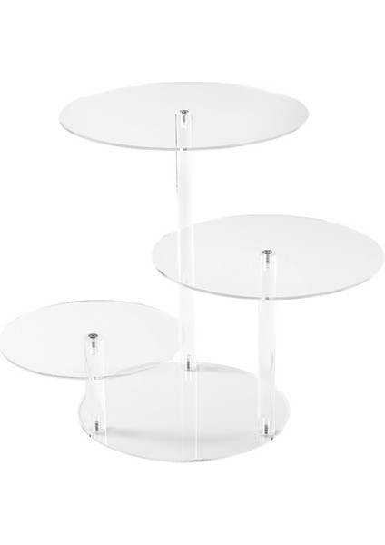 Yuvarlak Akrilik Ürünler Sergileme Yükseltici Standları, 3 Katlı Kek Standı Kek Için Mini Sergileme Rafı (Yurt Dışından)