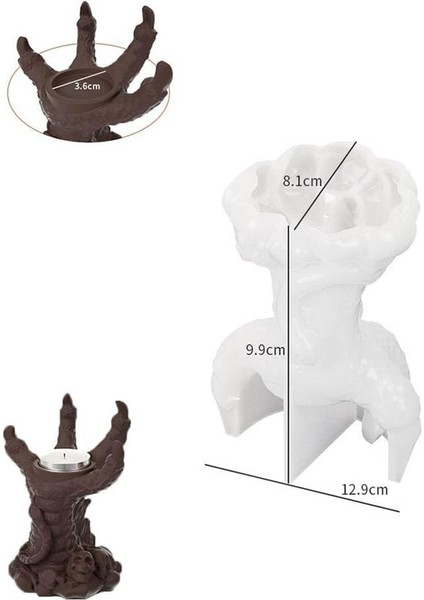 3D Ejderha Pençesi Silikon Kalıp, Demon· Hayalet El Reçine Kil Şamdan Döküm Kalıbı Reçine Mum Kalıbı Için (Yurt Dışından)