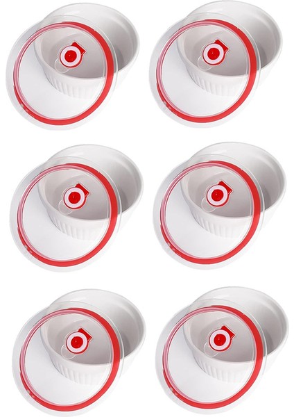 Kapaklı Ramekinler 8 Oz 6'lı Set, Kapaklı Beyaz Porselen Kremalı Brulee Sufle Ramekinler, Seramik Muhallebi Kapları (Yurt Dışından)