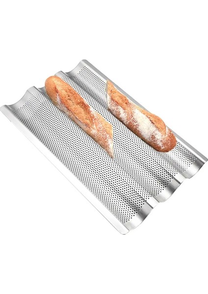 Fransız Ekmek Pişirme Tepsisi 3 Dalga Yapışmaz Paslanmaz Çelik Ekmek Tepsisi Tost Fırın Mutfak Et Bisküvi Ekmek Tabağı (Yurt Dışından)