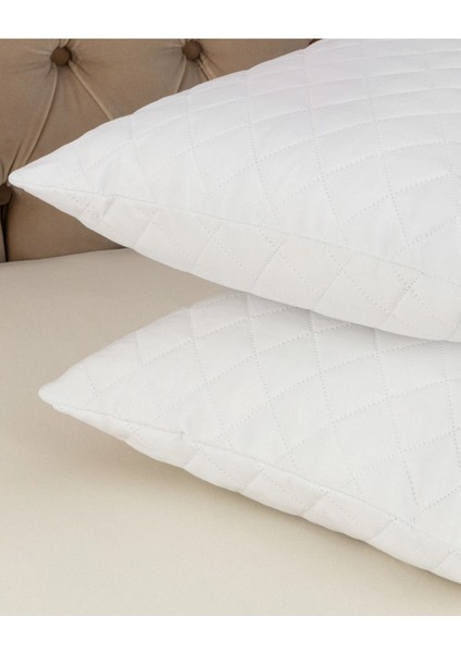 Raison 2 Li Kapitoneli Yastık Alezi - Beyaz - 50x70 C