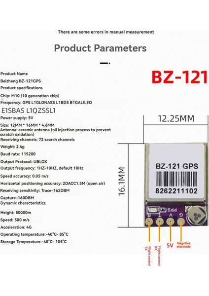 Bzgnss BZ-121 Gps Modülü Çift Protokol Fpv Uçuş Kontrolü Için Dönüş Hover Sabit Kanatlı Kontrol Dışı Kurtarma Iha Parçaları (Yurt Dışından)