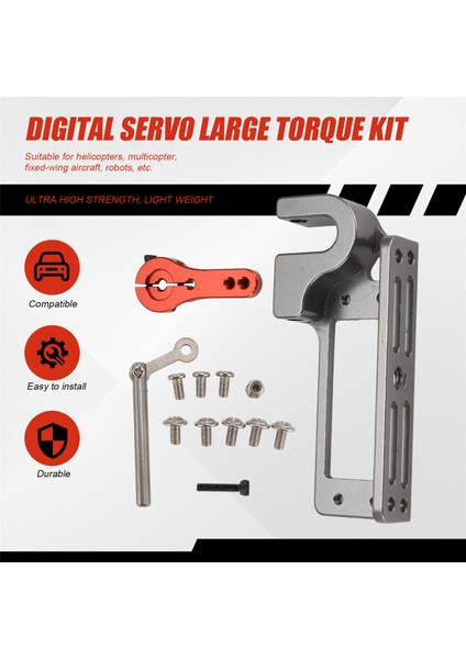 Servo Parabolik Anahtar Cihazı Hava Aracı Atış Cihazı + Uzaktan Kumandalı Araba Rc Kırmızı 25T Servo Kolu (Yurt Dışından)