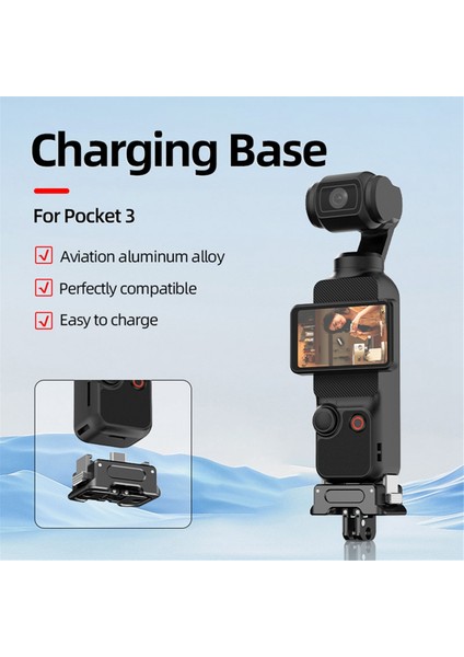 Montaj Adaptörü Bağlantısı 1/4 Gimbal Kamera Hızlı Çıkarma Braketi Djı Osmo Pocket 3 Için Kamera Şarj Tabanı (Yurt Dışından)