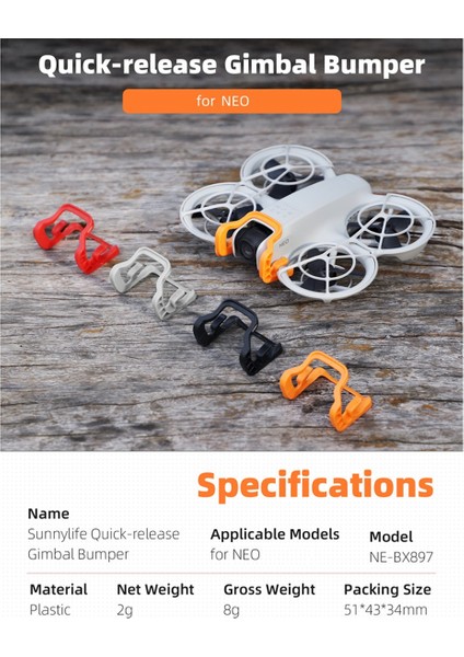 Sunnylıfe Djı Neo Gimbal Tampon Çarpışma Önleyici Koruma Çubuğu Lens Koruyucu Djı Neo Aksesuar Gri (Yurt Dışından)